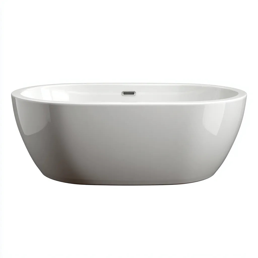 Vasca freestanding ovale 170×80×58 cm in acrilico bianco - profilo avvolgente per bagno moderno