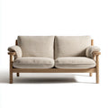 Divano Da Esterno 176×80×79 cm - beige e naturale - due posti con braccioli in legno
