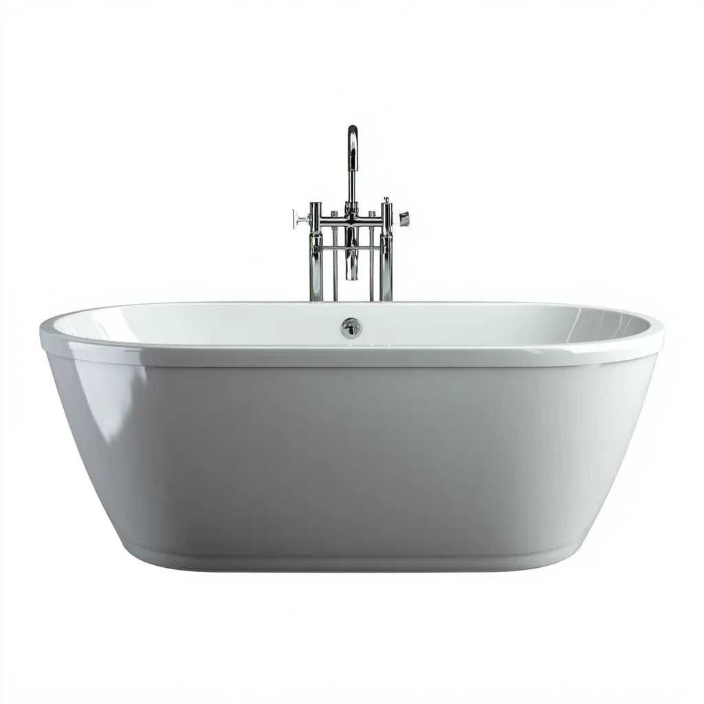 Vasca Bagno freestanding 165×78×58 cm – acrilico bianco lucido – profilo ovale compatto