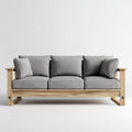 Divano Da Esterno 198×84×82 cm - grigio e naturale - tre posti con struttura in legno