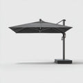 Ombrellone Da Sole Per Esterni 320×320×265 cm - grigio scuro e nero - struttura laterale con base
