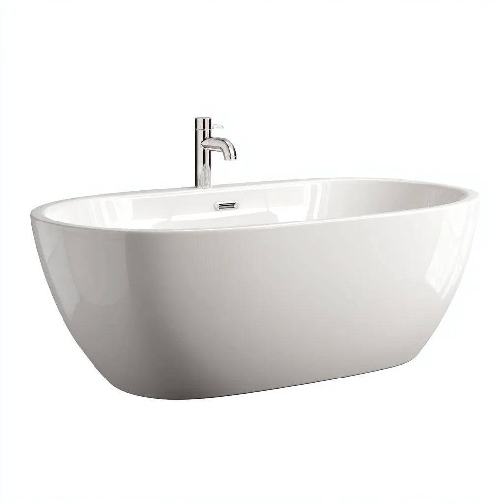Vasca Bagno Freestanding 175×80×60 cm - bianco - linea curva elegante