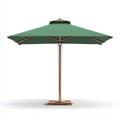 Ombrellone da sole per esterni 270×270×260 cm - legno e tessuto verde - per patio stile naturale