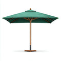 Ombrellone da sole per esterni 300×300×260 cm in legno e tessuto verde - struttura centrale per terrazza