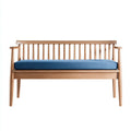 Divano da esterno 165×68×86 cm in legno marrone chiaro e tessuto blu - con braccioli e schienale aperto