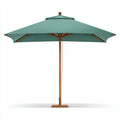 Ombrellone da sole per esterni 240×240×255 cm - legno e tessuto verde acqua - per giardino stile essenziale