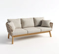 Divano Da Esterno 198×82×79 cm - beige e naturale - tre posti con fianchi intrecciati