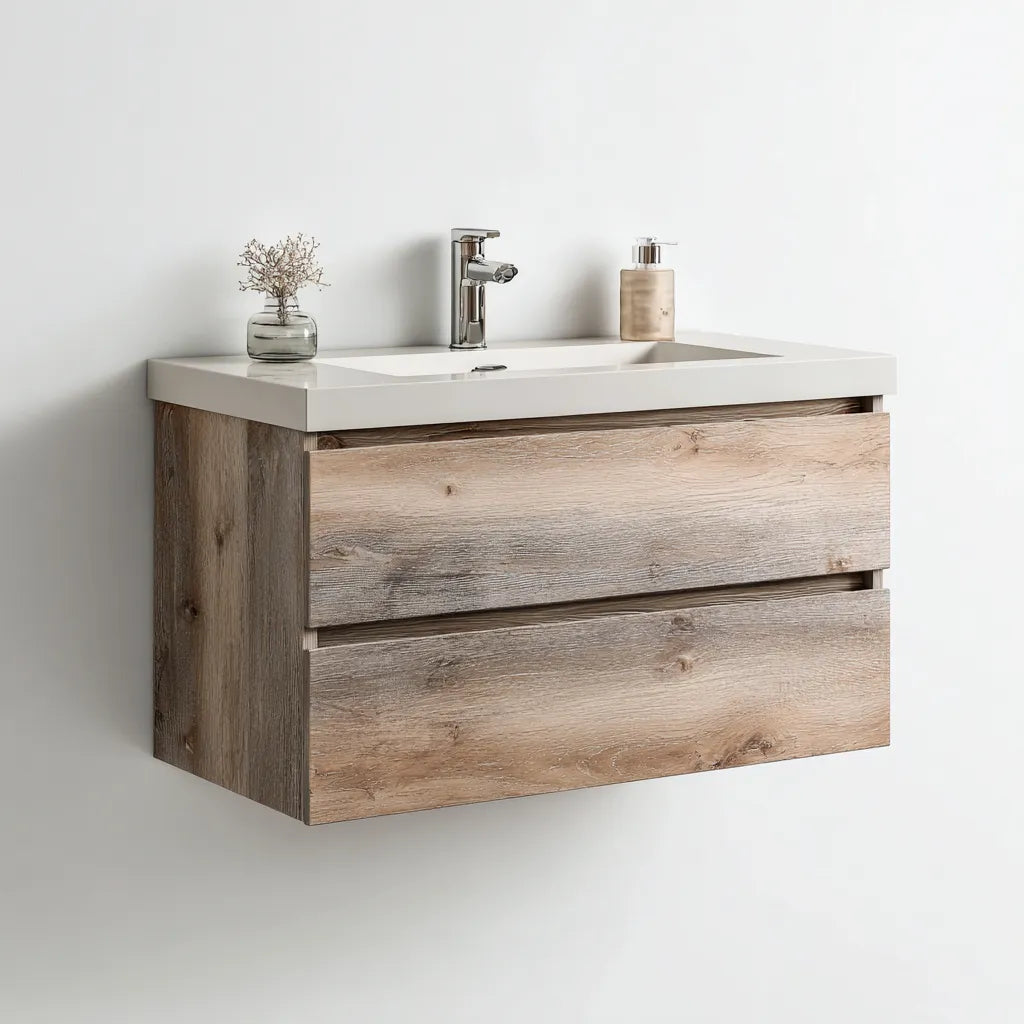 Mobile Lavabo Bagno 35×32×52 cm - bianco - struttura compatta con contenimento