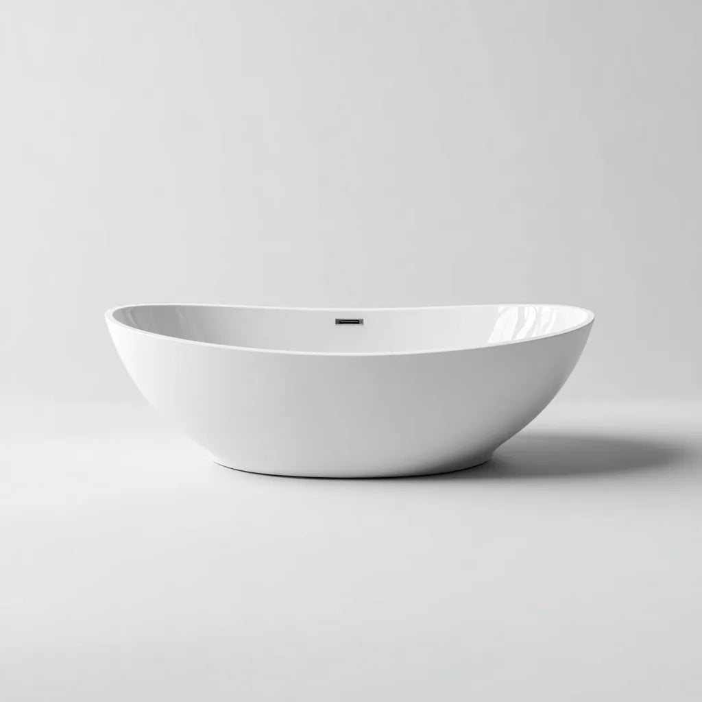 Vasca Bagno Freestanding 170×80×58 cm - bianco - forma ovale moderna