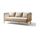 Divano Da Esterno 192×80×78 cm - beige e naturale - tre posti con struttura lineare