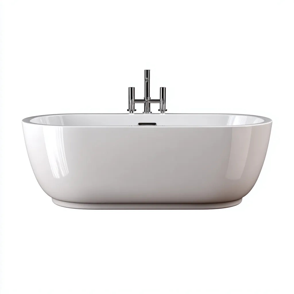 Vasca Bagno Freestanding 175×82×60 cm - bianco - profilo curvo contemporaneo
